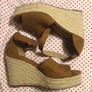Worn twice, faux suede espadrilles
